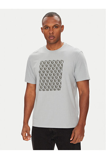 Calvin Klein Erkek Regular Fit Yuvarlak Yakalı CK Monogram Logolu %100 Pamukl...