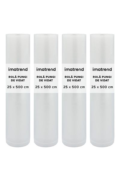 IMA TREND Set of 4 Rolls of Foil for Vacuum Sealer - 25x500cm, Universal, Durable