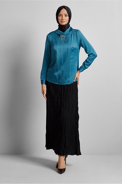 Alvina ΚΟΥΡΑΠΕ ΛΕΠΤΟΜΕΡΗΣ ΑΞΕΣΟΥΑΡ SATIN BLUZ 43573
