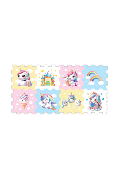 LUDIRO Puzzle Carpet 8 Pieces Unicorn 30x30 Cm, EVA Foam Play Mat for Children over 10 Months