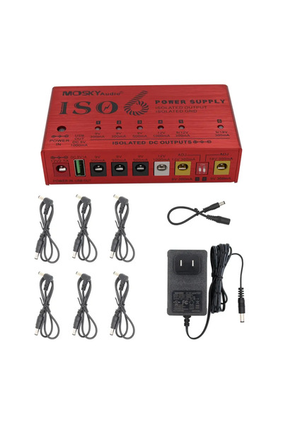 Choice3 US PLUG Mosky ISO-6 Guitar Effect Pedal Power Supply 6 Isolated DC Ou...