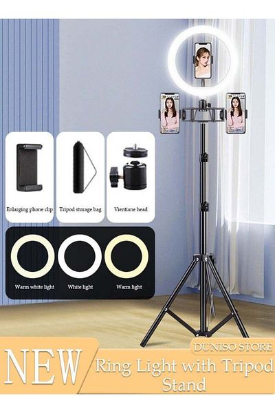 fun zone 10 inch Selfie Ring Light with 170cm Floor Tripod and Desk Stand