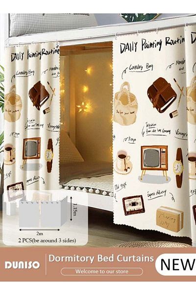 fun zone DUNISO Blackout Bottom Bunk Bed Curtains