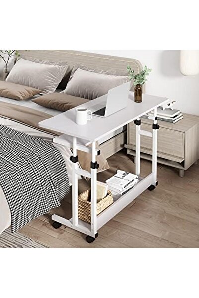 Türkiye Adjustable Computer Desk Home Office Computer Workstation Mobile Table Laptop Cart with Locking Whee