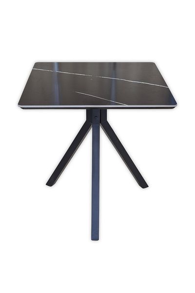 homejoyz Square Dining Table with Tripod Base - Black - 75x70 cm