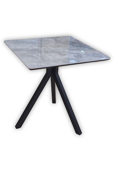 homejoyz Square Dining Table With Tripod Base - Gray - 75x70 Cm