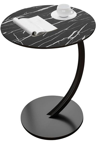 Türkiye C-Shaped End Table, Sofa Side Table, Bedside End Table, Portable and Easy to Assemble Nightst