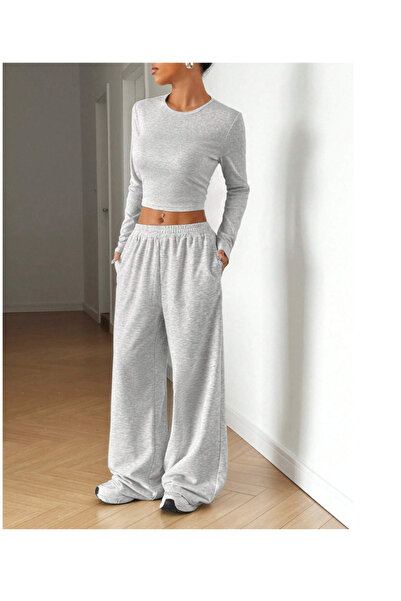 yx yustex sport بنطلون رياضي نسائي رمادي مقاس كبير فضفاض وفضفاض من ALTI مصنوع...