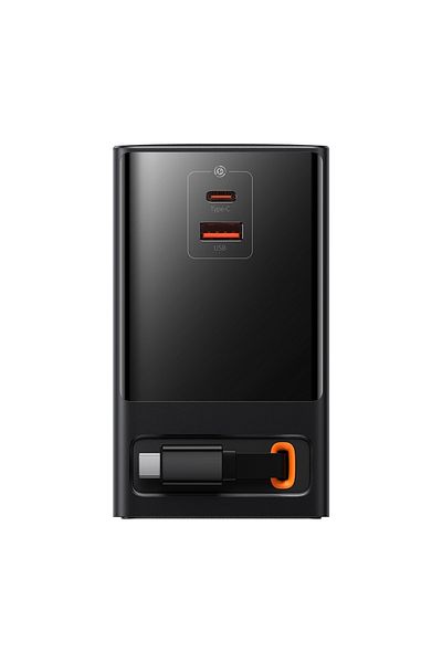 Baseus Charger 3 x AC, USB, Type-C with Type-C Cable, 65W, US Plug - (PSLR000101) - Black