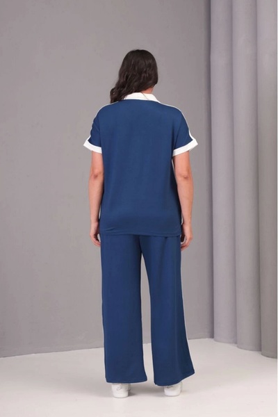 aytemas Buttoned Collar Striped Suit