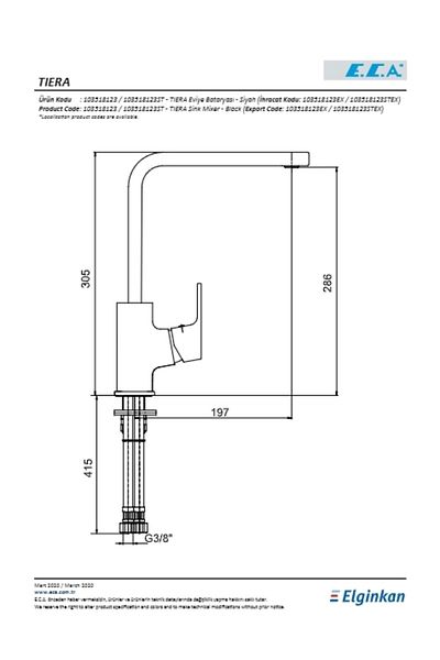 Eca Tiera Bi-Color Sink Faucet Black