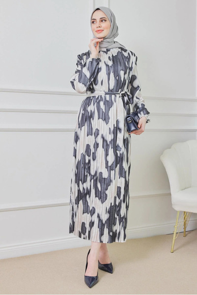 moda auram Piliseli Saten Elbise