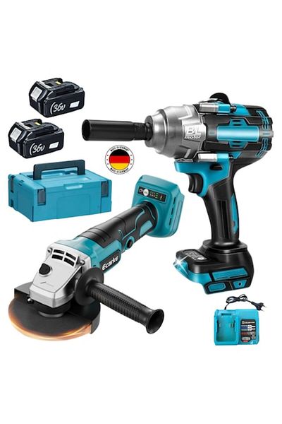 PRIMEDEO Cordless Impact Drill and Angle Grinder PRIMEDEO, 2 Batteries 36V 8.0Ah, Professional Tools