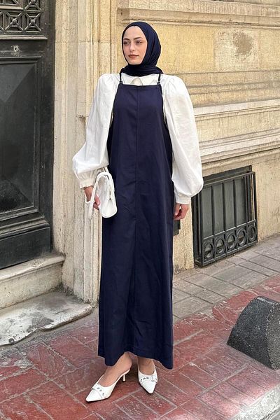 lamelif Gabardine Hijab Gilet Navy Blue