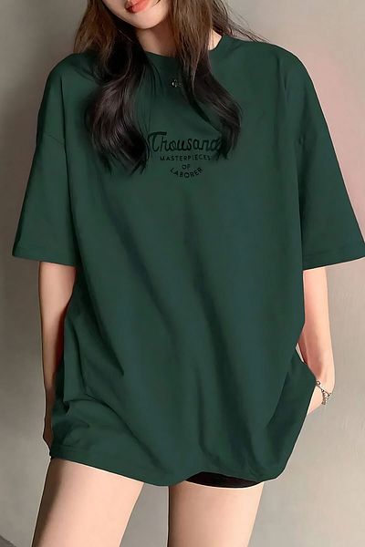 ELFAMİ Women's Printed Oversize T-shirt