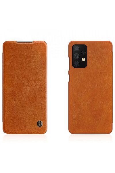 Nillkin Case for Samsung Galaxy A72 4G / A72 5G - QIN Leather Case - Brown