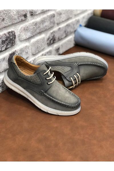 UMUT AYAKKABI Birkan Genuine Nubuck Leather Orthopedic Lightweight Comfortable Soft Men's Shoes