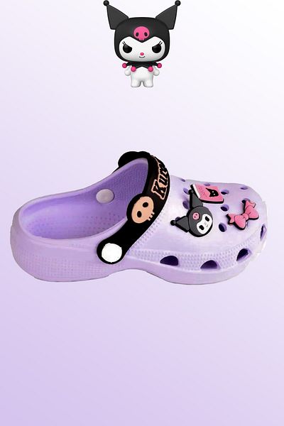 Kid's World Kuromi Character Girl's Closed Front Pool Beach Street Slippers