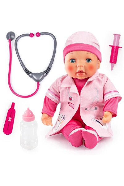 Bayer Design مجموعة الطبيب 93878AA دمية الطبيب التفاعلية للأطفال بصوت أحمر وخ...