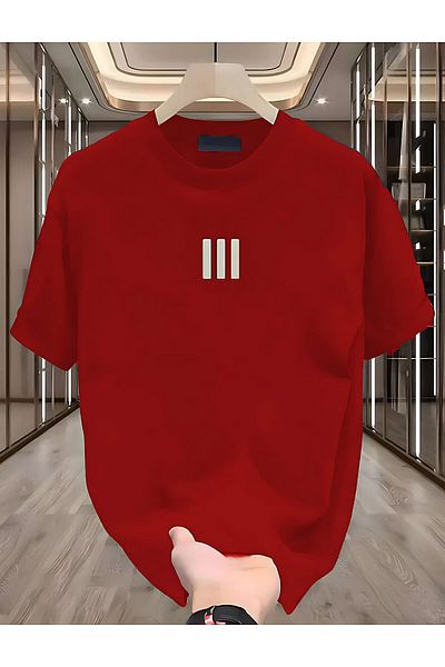 ELFAMİ 3 Lines Printed White Men's Tshirt