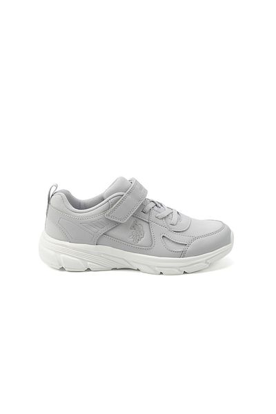 U.S. Polo Assn. Kids' Grey Velcro Strap Sneakers – Comfy, Cushioned Sole for All-Day Play!