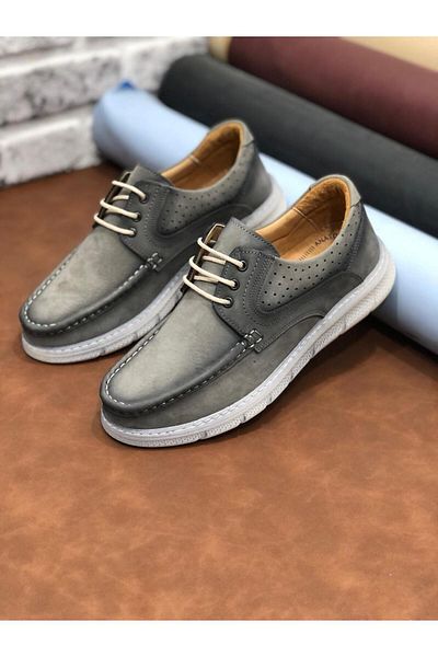Deritarz Birkan Genuine Nubuck Leather Orthopedic Lightweight Comfortable Soft Men's Shoes