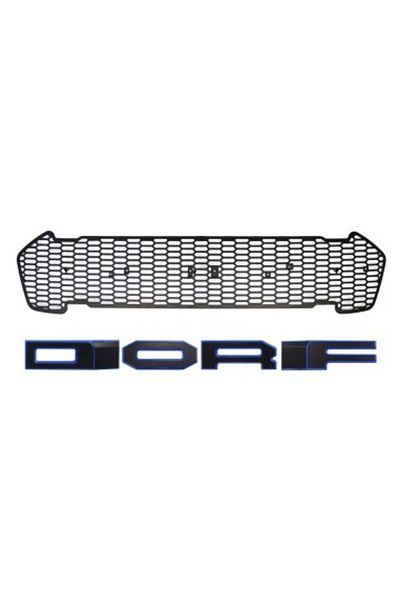 Xenon Bright Grilă radiator neagră mată cu contur albastru, LED-uri portocalii, Ford Ranger T8 2019-2022
