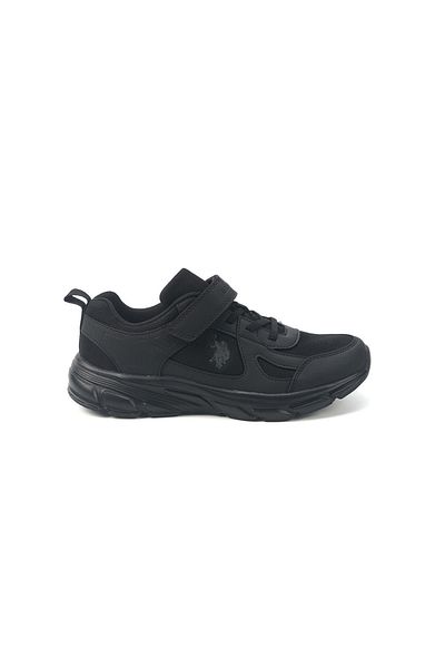 U.S. Polo Assn. Kids' Black Velcro Strap Sneakers – Comfy, Cushioned Sole for All-Day Play!