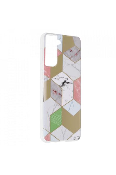 Techsuit Case for Samsung Galaxy S21 Plus 5G - Marble Series - Purple Hex
