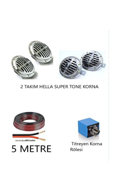 Genel Markalar Hella Korna Süpertone 4 Lü Set 12 Volt Kromm 13 Cm