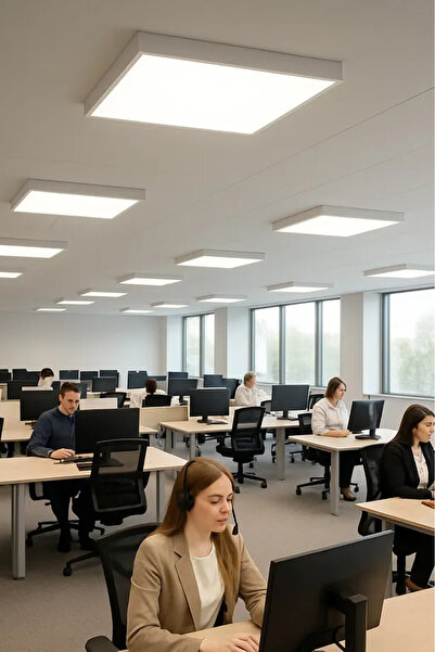 luxshome Tavana Sıfır Kare Led Panel Lamba Glop Aplik Armatür Avize Gün Işığı Renk Koridor Balkon Hol 20x20