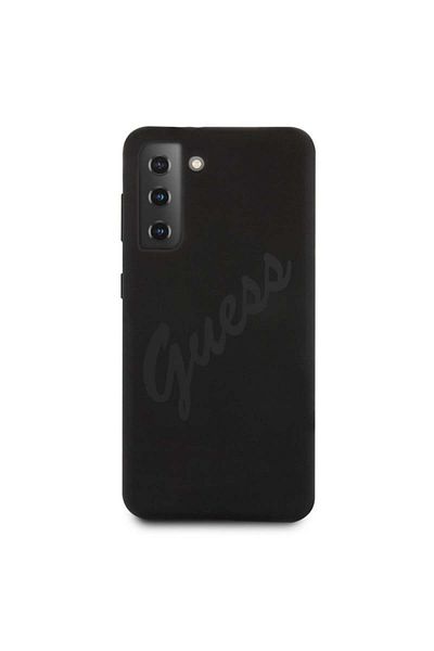 Guess Protective Case for Samsung Galaxy S21+ 5G, Vintage Script, Black