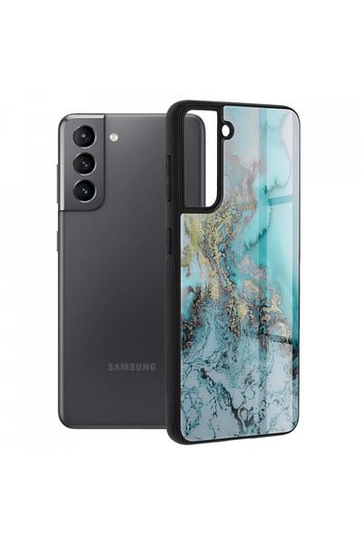 Techsuit Samsung Galaxy S21 5G Case - Glaze Series - Blue Ocean