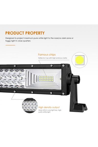 Xenon Bright Bară LED curbată automat, 324W, LED-uri pe 3 rânduri, 12V-24V, 22680 lumeni, 21,5"/54,6 cm, fascicul combinat 12/60 grade