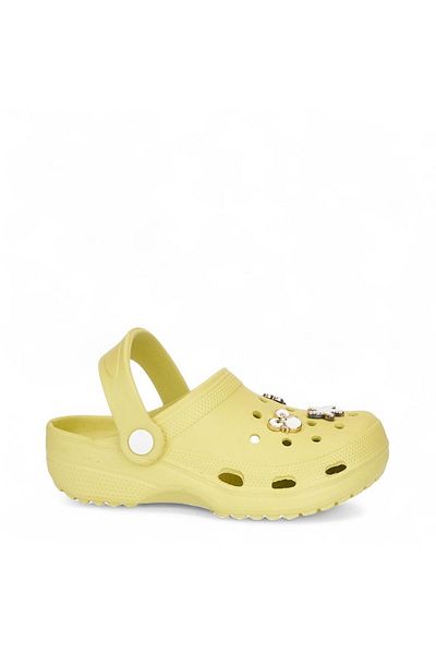 İncim Lemon Daily Orthopedic Seaside Pool Beach Slippers with Stone Accessories Women's Slippers & Sandals