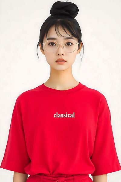 ELFAMİ Unisex Classical Printed Oversize T-shirt
