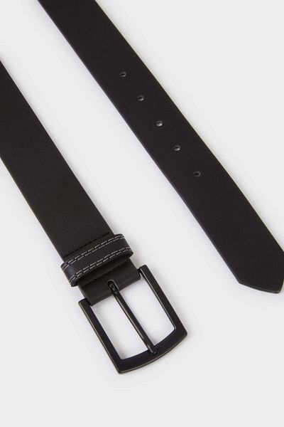 DeFacto Men's Rectangular Buckle Faux Leather Casual Belt F6804Axns