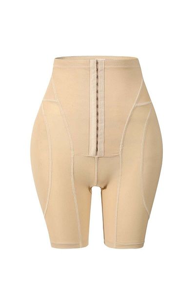 fun zone Women's High-Waisted Shapewear Shorts, Beige, Size L