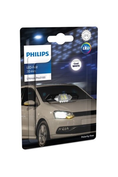 Philips Λευκός φωτισμός αυτοκινήτου C5w Ultinon Pro3100 SL 30 mm