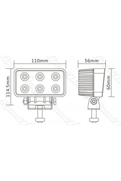 Xenon Bright Proiector LED auto off-road 18W/12V-24V, 1320 lumeni, dreptunghiular, fascicul spot 30 grade