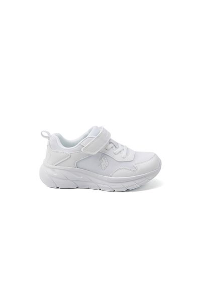 U.S. Polo Assn. Kids' WhiteVelcro Strap Sneakers – Easy-On, Day Fun for Little Explorers!