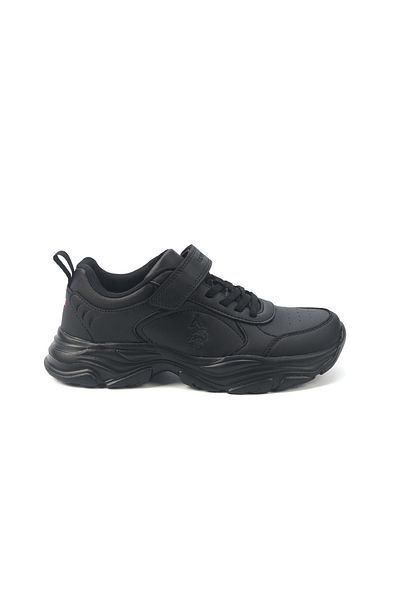 U.S. Polo Assn. Kids' Black Velcro Strap Sneakers – Easy-On, Day Fun for Little Explorers!