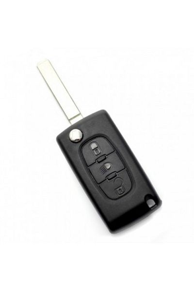Peugeot Citroen / 307 - Husă cheie cu 3 butoane, lamă VA2-SH3, fără suport baterie