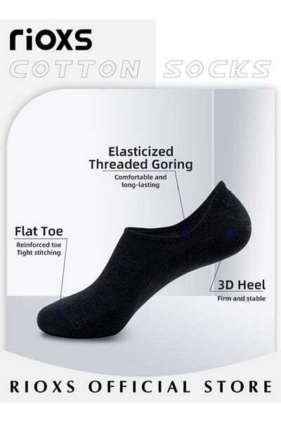 RIOXS No Show Socks Set with 3 Basic Colors, 6 Pairs of Low-cut Liners Socks, Anti-slid Invisible Socks