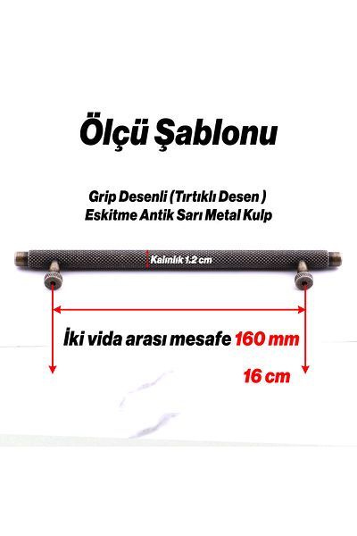 Badem10 Martin Tumbled Antique Yellow Metal Handle 160 mm Furniture Drawer Kitchen Cabinet Cupboard Modern Cover Handles