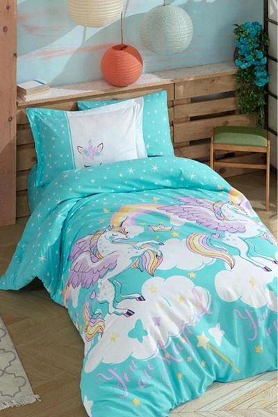 Hobby Magical Single Poplin Duvet Cover Set Aqua