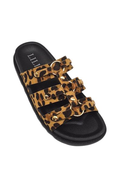 OEM Women's Casual Slippers, Comfortable Sole, Eco-friendly Leather, Lightweight and Modern, Animal Print, 38