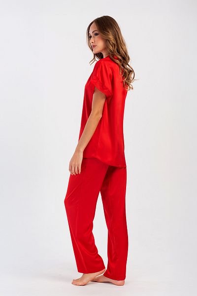 nisaNCa Premium Satin Dowry Women's Pajama Set – Korean Silk Texture, Lace Detail, Gift Box