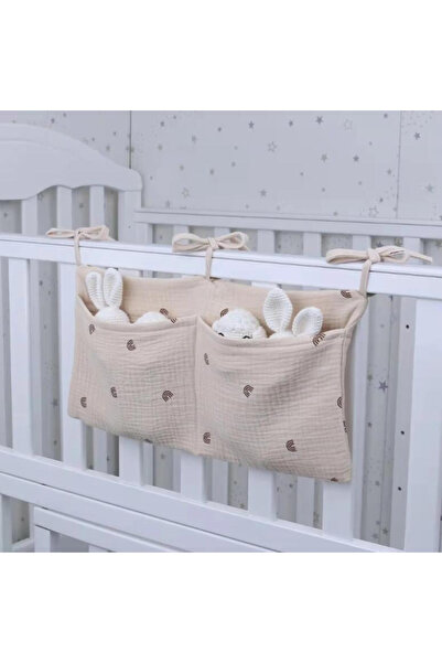 Choice 39cmX20cm khaki rainbow Baby Crib Organizer Cot Caddy Bed Storage Bag ...