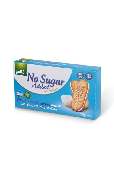 Gullon بسكويت محلى بنكهة الزبادي وحشوة الكريمة بدون سكر 220 جرام